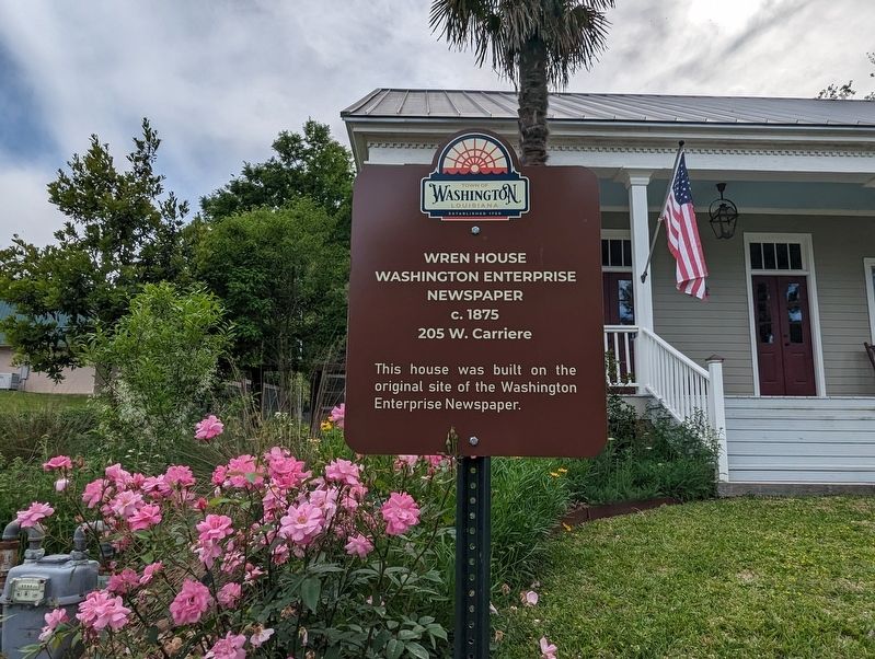 Wren House/Washington Enterprise Newspaper Marker. Click for full size. Wren House/Washington Enterprise Newspaper Marker image. Click for full size.