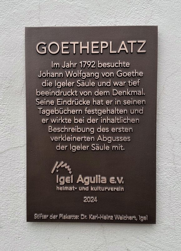 Goetheplatz / Goethe Square Marker. Click for full size. Goetheplatz / Goethe Square Marker image. Click for full size.