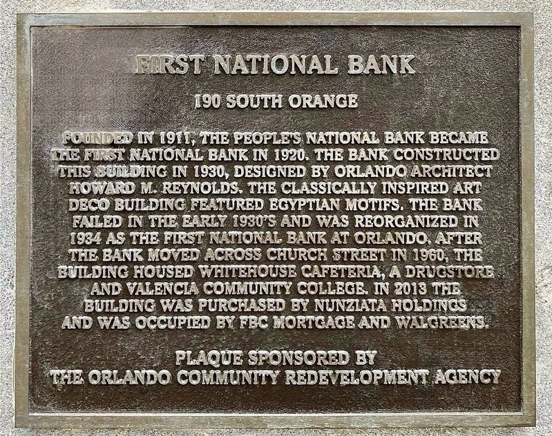 First National Bank Marker image. Click for full size.