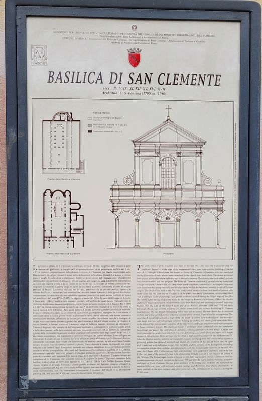 Basilica di San Clemente / Basilica of Saint Clement Marker. Click for full size. Basilica di San Clemente / Basilica of Saint Clement Marker image. Click for full size.