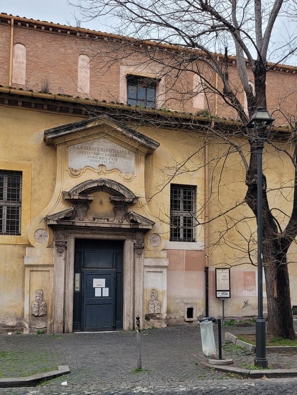 The side entrance to the Basilica of Saint Clement and Marker. Click for full size. The side entrance to the Basilica of Saint Clement and Marker image. Click for full size.