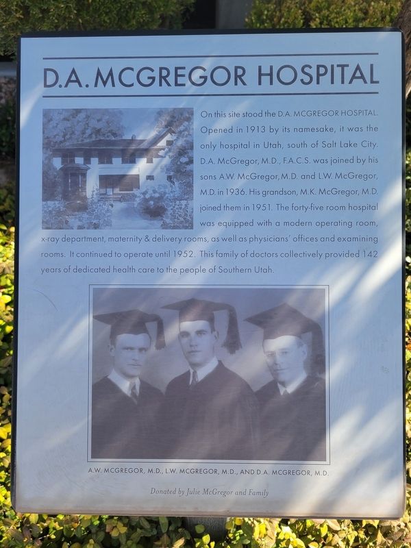 D.A. McGregor Hospital Marker. Click for full size. D.A. McGregor Hospital Marker image. Click for full size.