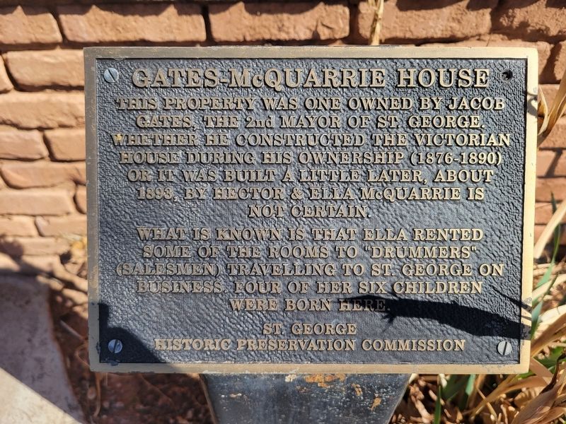 Gates-McQuarrie House Marker image. Click for full size.