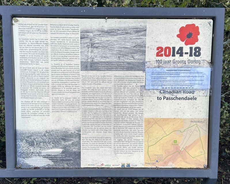 Road to Passenschendaele Marker. Click for full size. Road to Passenschendaele Marker image. Click for full size.
