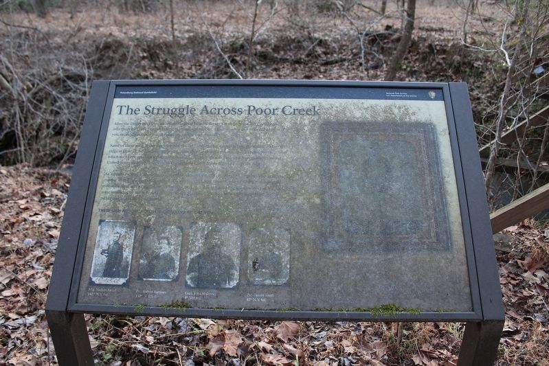 The Struggle Across Poor Creek Marker. Click for full size. The Struggle Across Poor Creek Marker image. Click for full size.