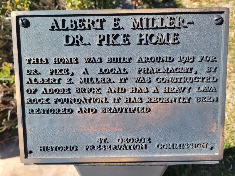 Albert E. Miller - Dr. Pike Home Marker image. Click for full size.