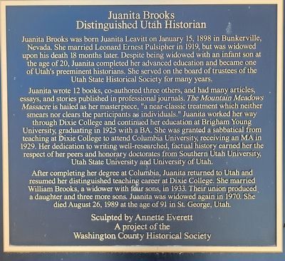 Juanita Brooks Marker image. Click for full size.