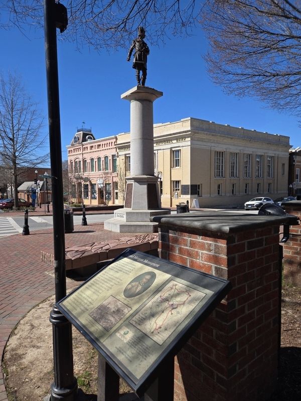 Daniel Morgan Monument marker looking towards the monument image. Click for full size.