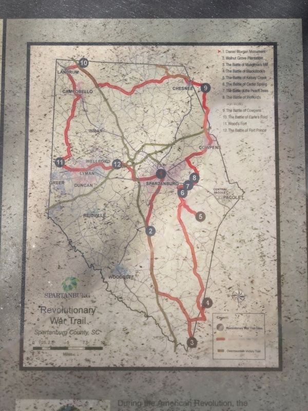 Spartanburg County Revolutionary War Trail map image. Click for full size.