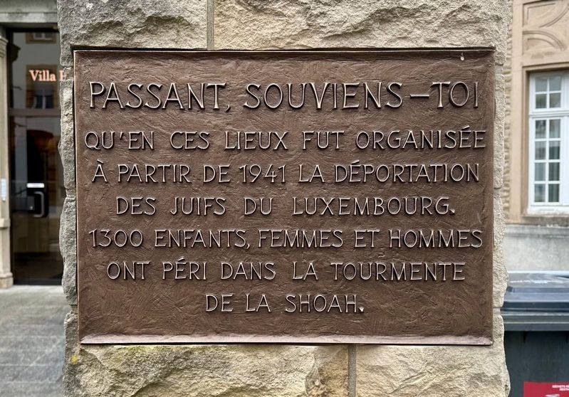 Villa Pauly Holocaust Memorial Marker. Click for full size. Villa Pauly Holocaust Memorial Marker image. Click for full size.