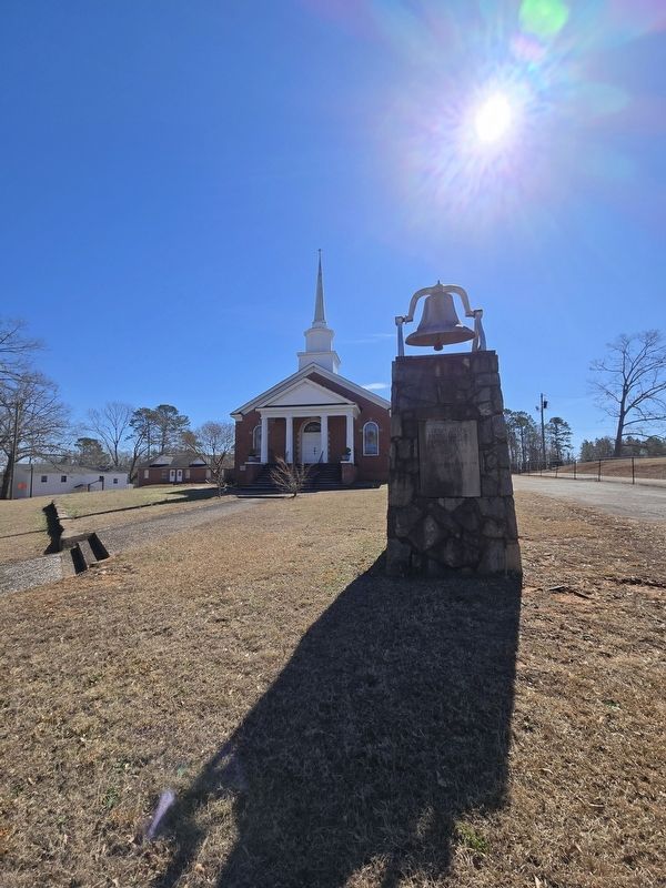 Clifton Second Baptist Church Bell atop the marker image. Click for full size.