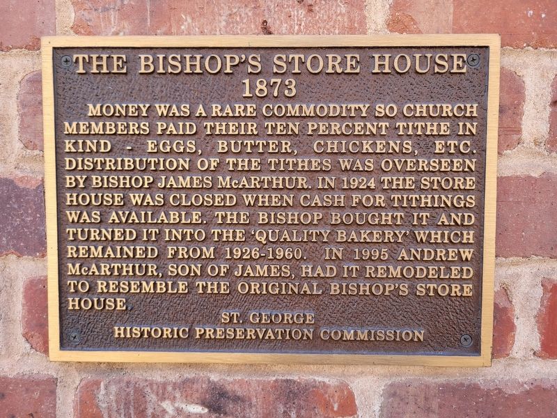 The Bishop's Store House Marker image. Click for full size.