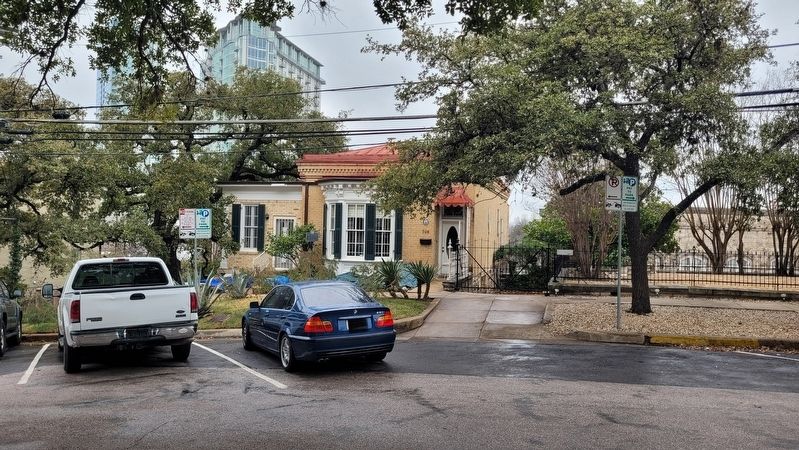 The view of the North Cottage and Marker along the street image. Click for full size.