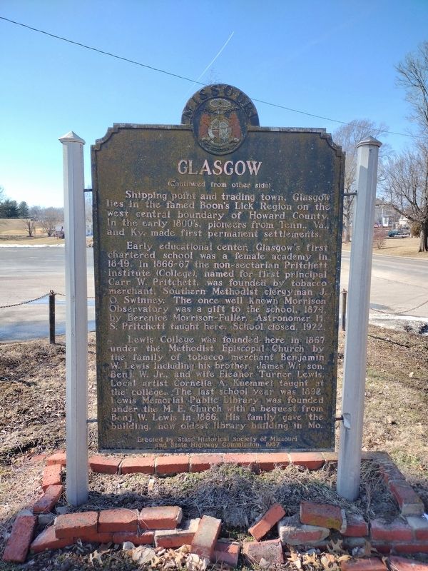 Glasgow Marker, Side Two. Click for full size. Glasgow Marker, Side Two image. Click for full size.