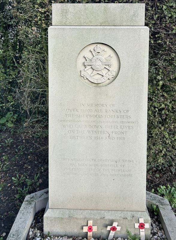 Sherwood Forresters Marker. Click for full size. Sherwood Forresters Marker image. Click for full size.