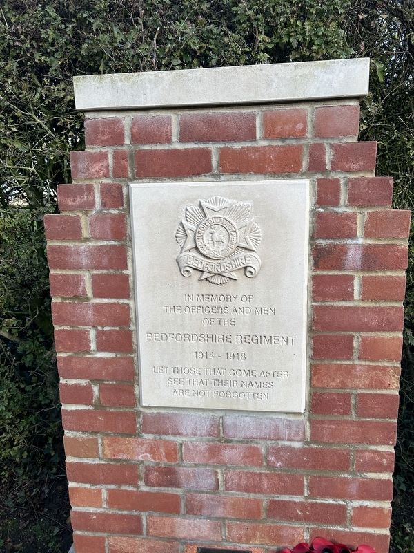 Bedfordshire Regiment Marker. Click for full size. Bedfordshire Regiment Marker image. Click for full size.