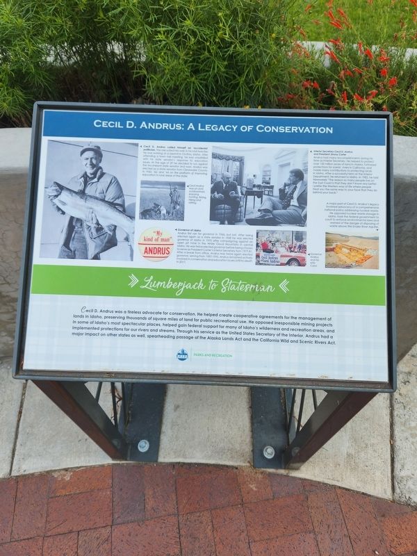 Cecil D. Andrus: A Legacy of Conservation Marker image. Click for full size.