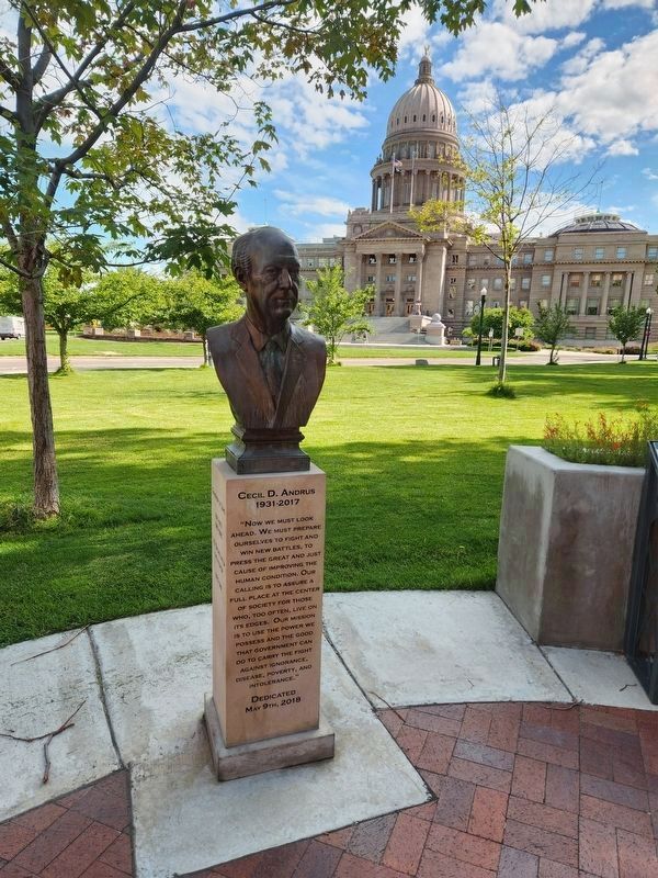 Cecil D. Andrus bronze bust. Click for full size. Cecil D. Andrus bronze bust image. Click for full size.