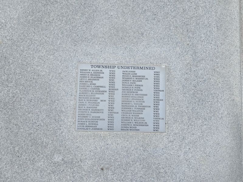 Wayne County Veterans Memorial Map - Township Undetermined image. Click for full size.