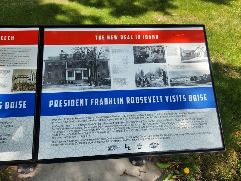 President Franklin Roosevelt Visits Boise Marker image. Click for full size.