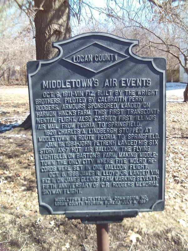 Middletown's Air Events Marker image. Click for full size.