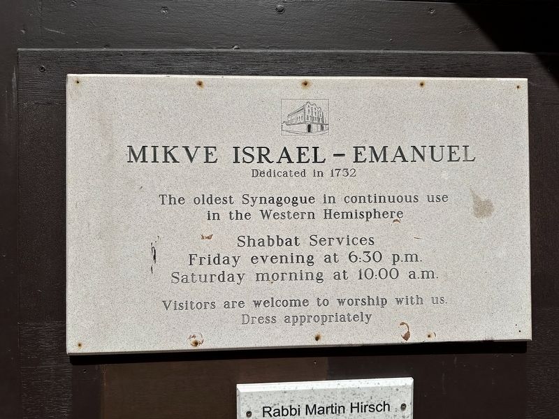 Mikve Israel - Emanuel Marker. Click for full size. Mikve Israel - Emanuel Marker image. Click for full size.