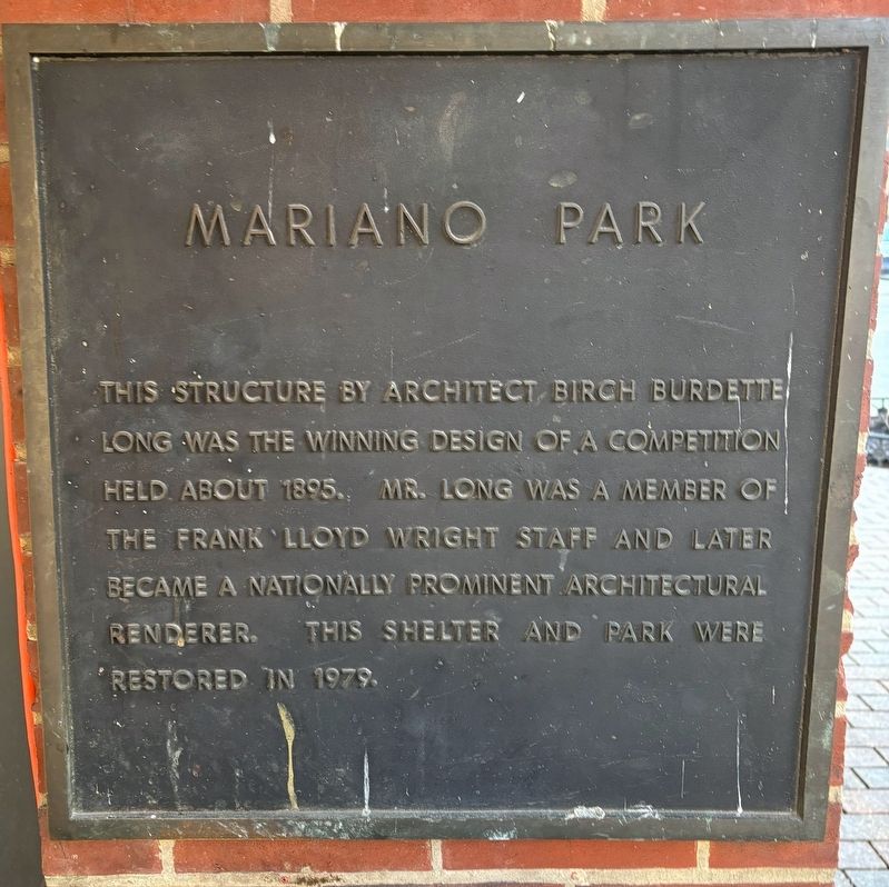 Mariano Park Marker. Click for full size. Mariano Park Marker image. Click for full size.