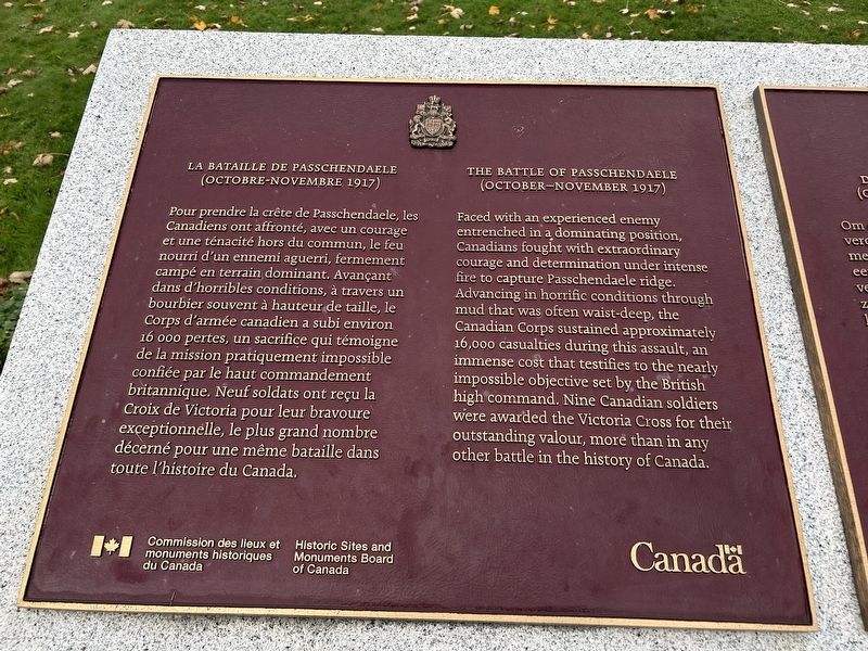 The Battle of Passchendaele Marker image. Click for full size.