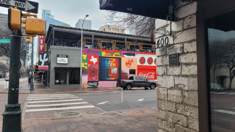 The view of the Jerry Creagh Marker along the corner of the building. Click for full size. The view of the Jerry Creagh Marker along the corner of the building image. Click for full size.
