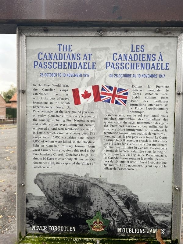 The Canadians at Passchendaele Marker image. Click for full size.