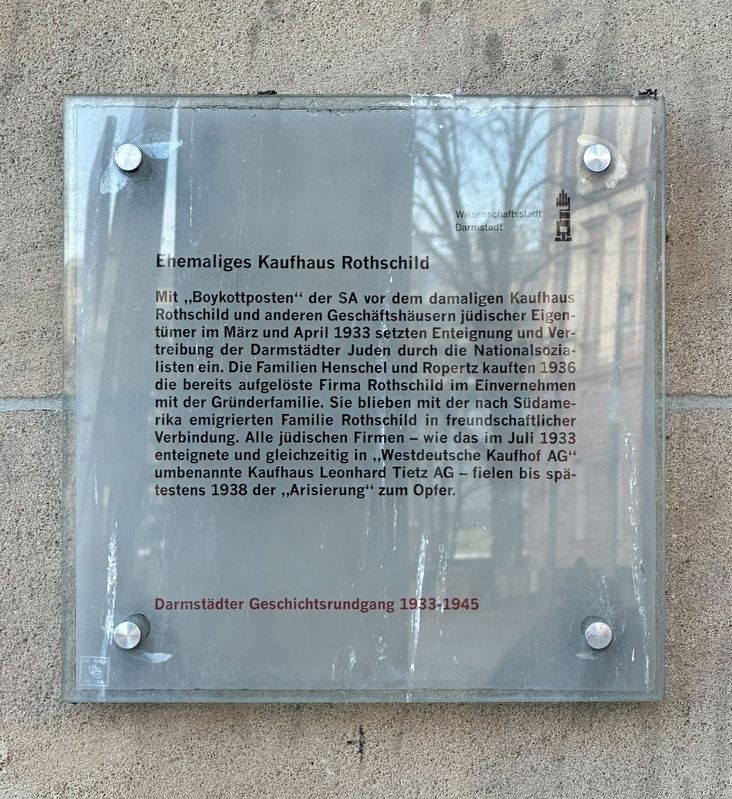 Ehemaliges Kaufhaus Rothschild / Former Rothschild Department Store Marker image. Click for full size.