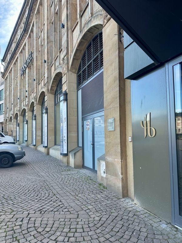 Former Rothschild Department Store Marker - wide view image. Click for full size.