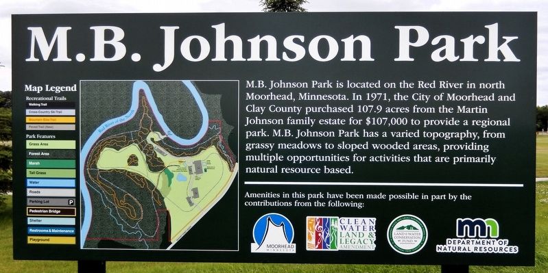 M. B. Johnson Park Marker. Click for full size. M. B. Johnson Park Marker image. Click for full size.