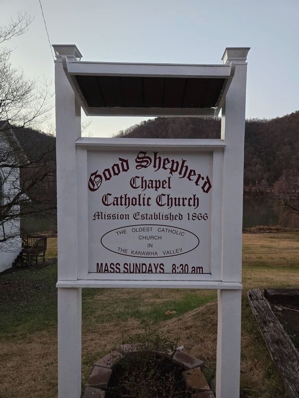 Good Shepherd Catholic Church sign, location of the cross and marker. Click for full size. Good Shepherd Catholic Church sign, location of the cross and marker image. Click for full size.