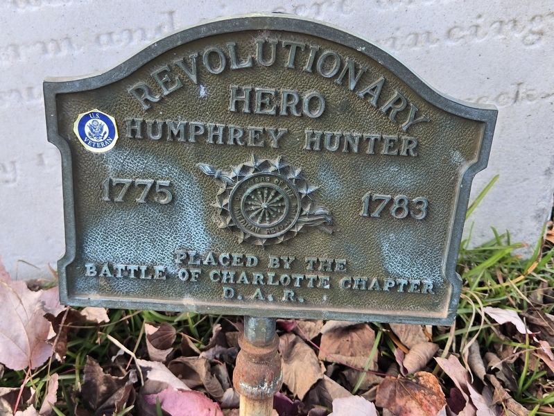 Humphrey Hunter Marker, Side One. Click for full size. Humphrey Hunter Marker, Side One image. Click for full size.