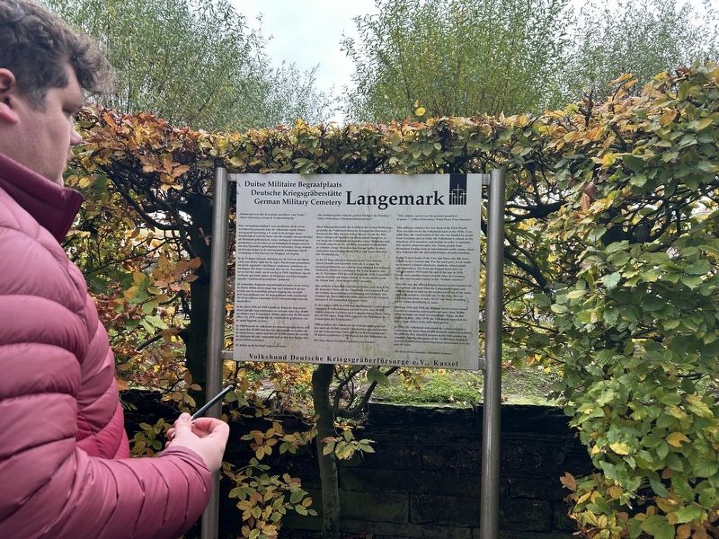 Langemark German Military Cemetery Marker. Click for full size. Langemark German Military Cemetery Marker image. Click for full size.