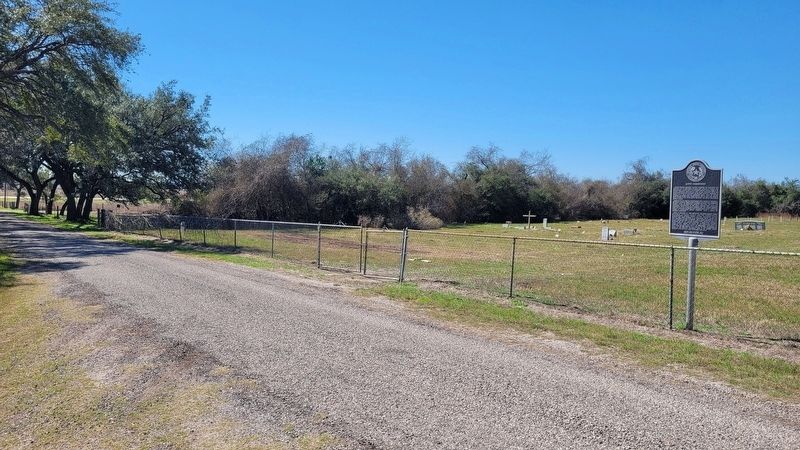 The view of the Lott Cemetery and Marker from the road. Click for full size. The view of the Lott Cemetery and Marker from the road image. Click for full size.