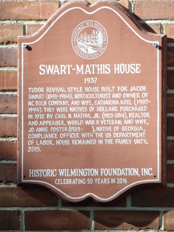 Swart-Mathis House Marker image. Click for full size.