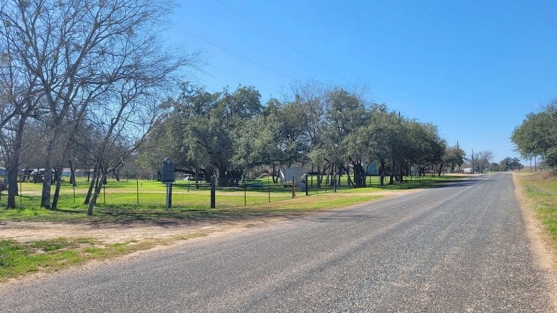 The view of the Minnie (Washington) Yates Marker along the street image. Click for full size.