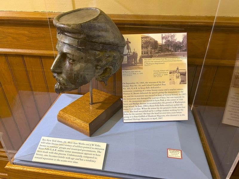 Soldier Statue Head at the Old Courthouse Museum in Sioux Falls. Click for full size. Soldier Statue Head at the Old Courthouse Museum in Sioux Falls image. Click for full size.