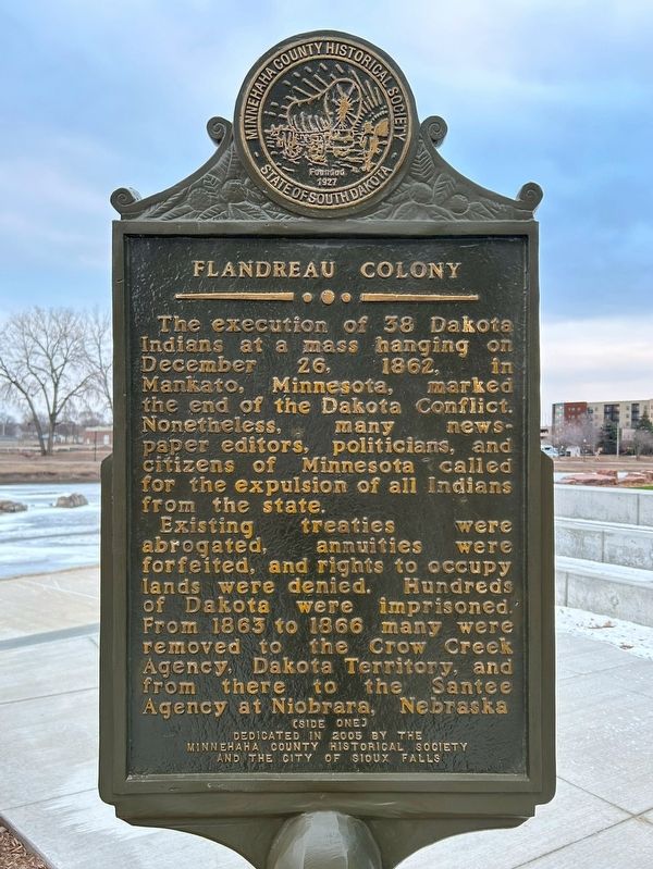 Flandreau Colony Marker, Side One image. Click for full size.
