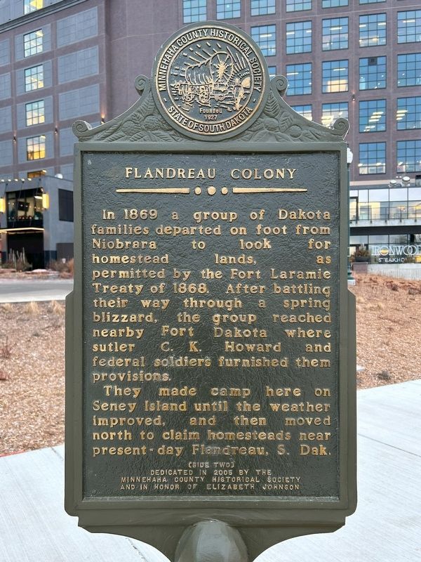 Flandreau Colony Marker, Side Two image. Click for full size.