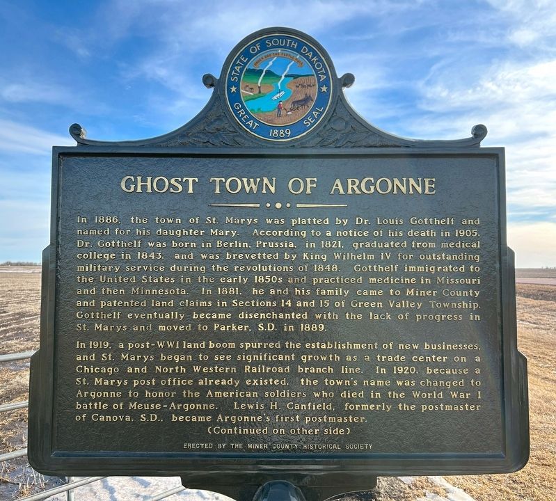 Ghost Town of Argonne Marker, Side One. Click for full size. Ghost Town of Argonne Marker, Side One image. Click for full size.
