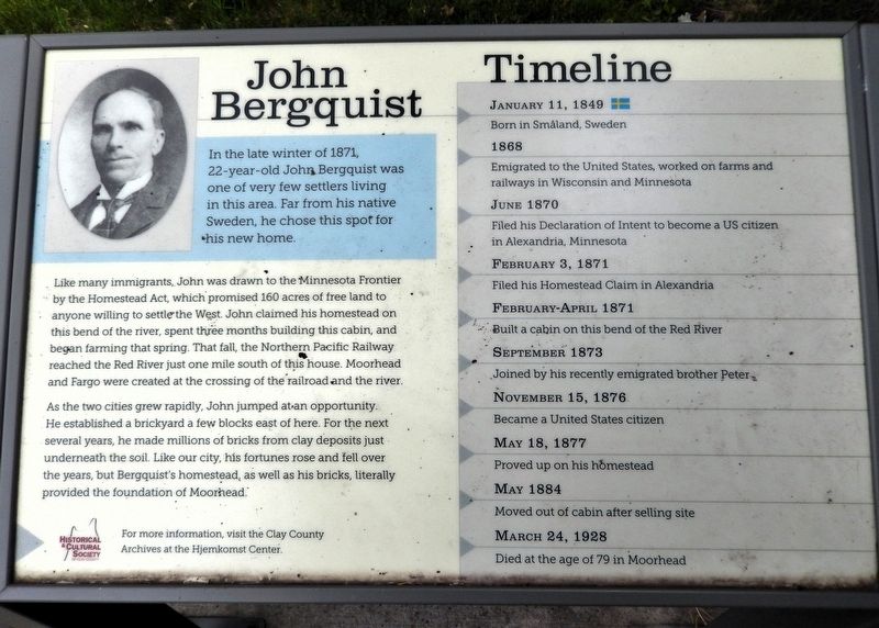 John Bergquist Marker. Click for full size. John Bergquist Marker image. Click for full size.