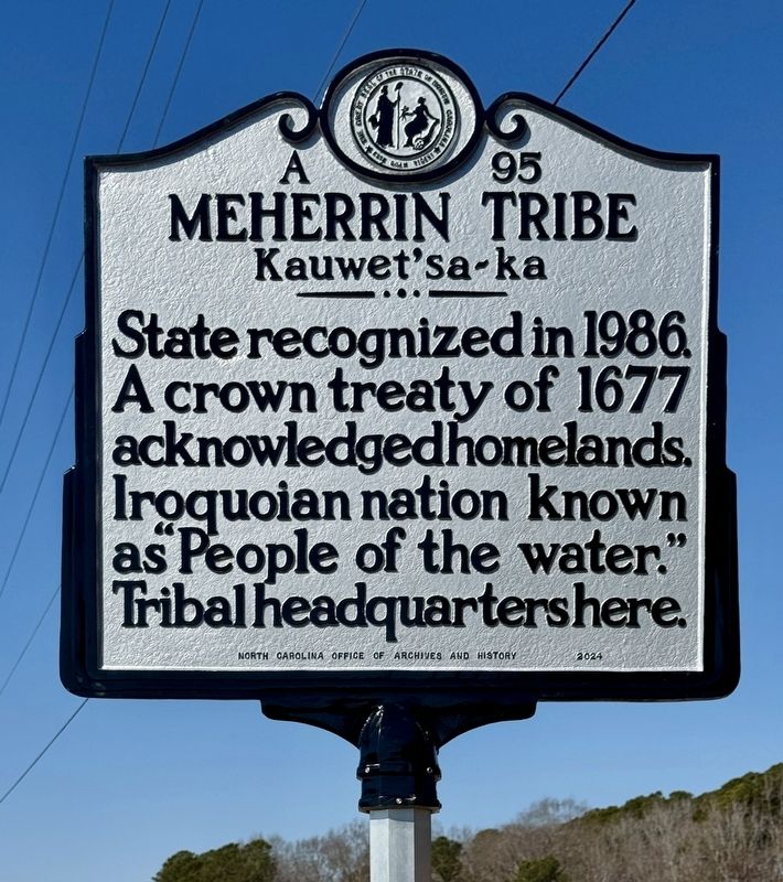 Merherrin Tribe Marker. Click for full size. Merherrin Tribe Marker image. Click for full size.