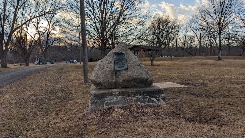 Wide angle view of the In Memory of Joseph Bailly marker. Click for full size. Wide angle view of the In Memory of Joseph Bailly marker image. Click for full size.