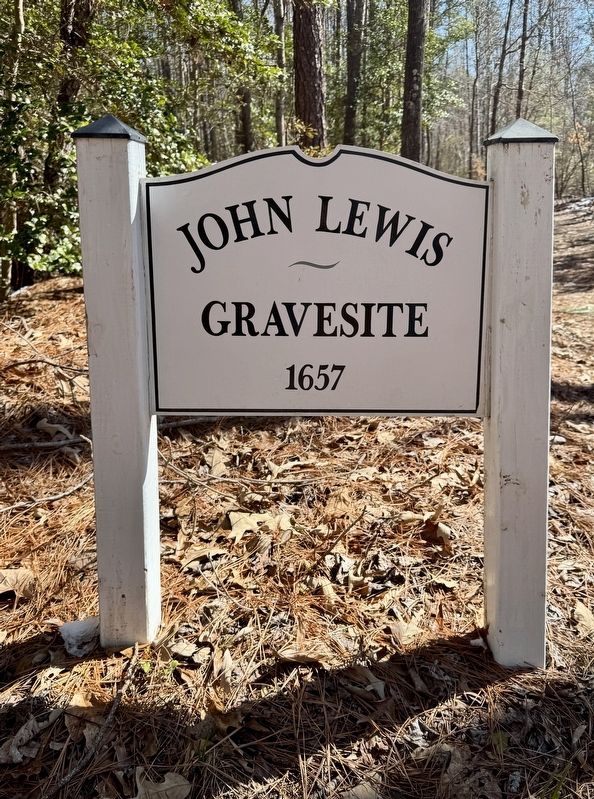 John Lewis Gravesite 1657 Sign. Click for full size. John Lewis Gravesite 1657 Sign image. Click for full size.