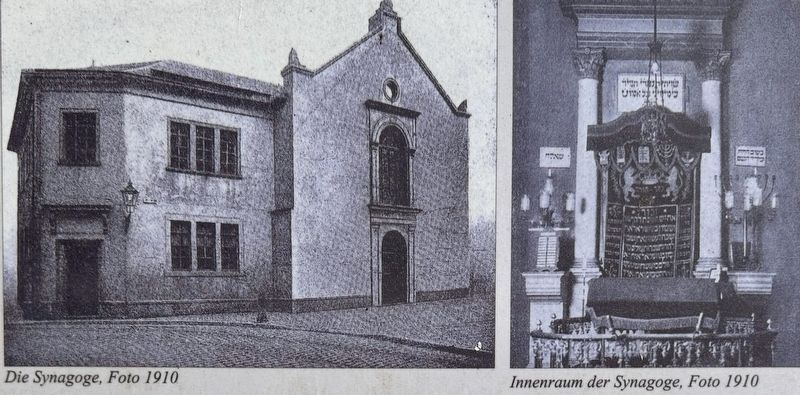 Hanau Synagogue and interior (photos from neighboring marker). Click for full size. Hanau Synagogue and interior (photos from neighboring marker) image. Click for full size.