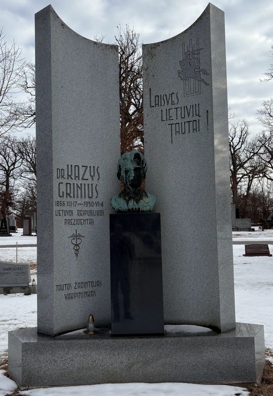 Dr. Kazys Grinius Marker image. Click for full size.