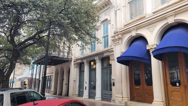The view of the Edward Tips Building and Marker along the street. Click for full size. The view of the Edward Tips Building and Marker along the street image. Click for full size.